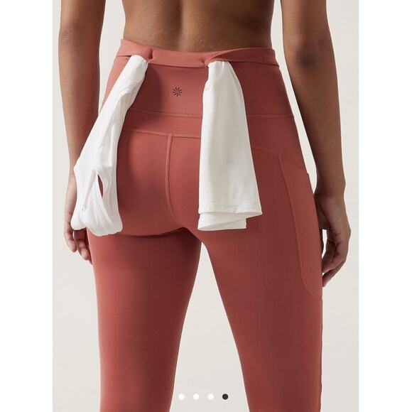 Athleta Women's Mid Rise Muted Red Ultimate Stash II Capri Leggings XXS - Picture 4 of 8